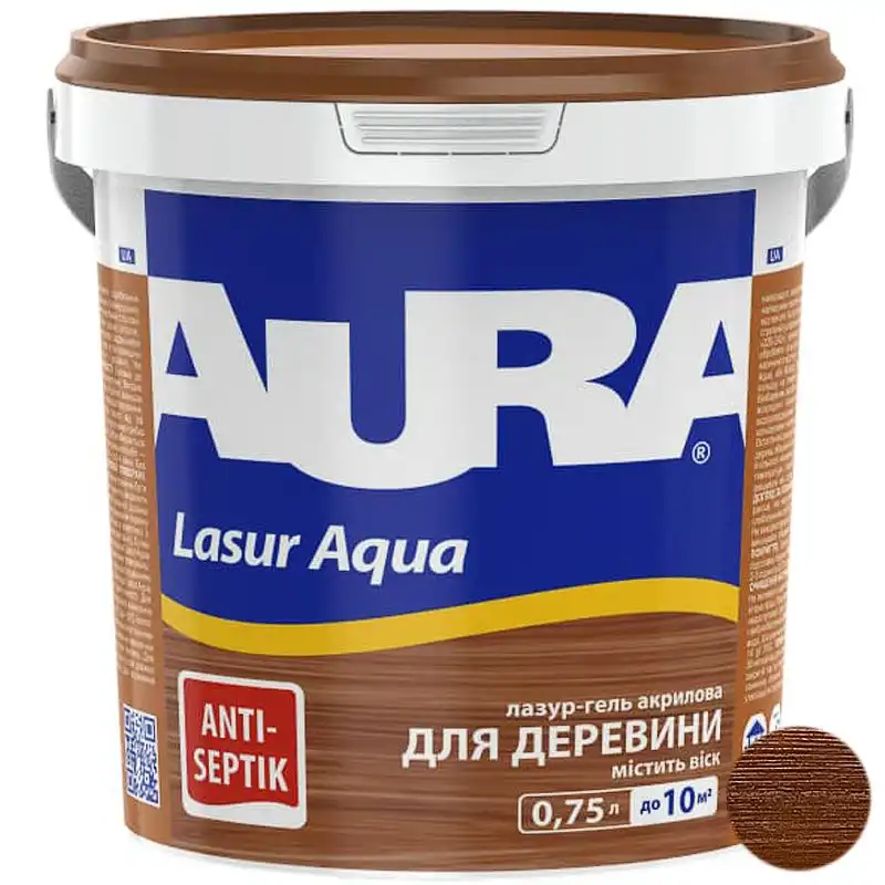 Лазур акрилова Aura Lasur Aqua, 0,75 л, каштан купити недорого в Україні, фото 1
