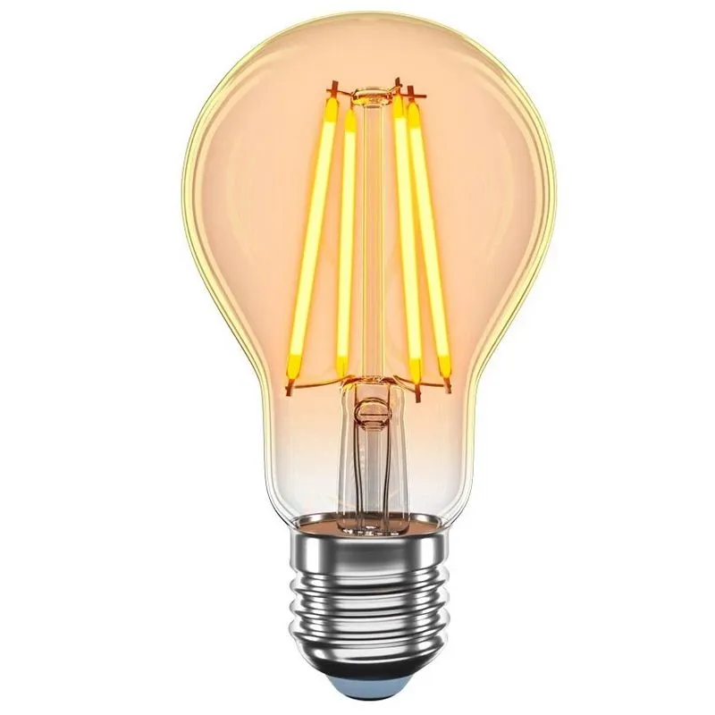 Лампа світлодіодна філаментна Velmax Amber, 4 Вт, A60, E27, 2200 K, 400 лм, 21-40-15 купити недорого в Україні, фото 1
