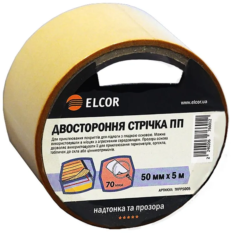 Стрічка двостороння Elcor TRPP5005, 50 мм х 5 м, 40206766 купити недорого в Україні, фото 1
