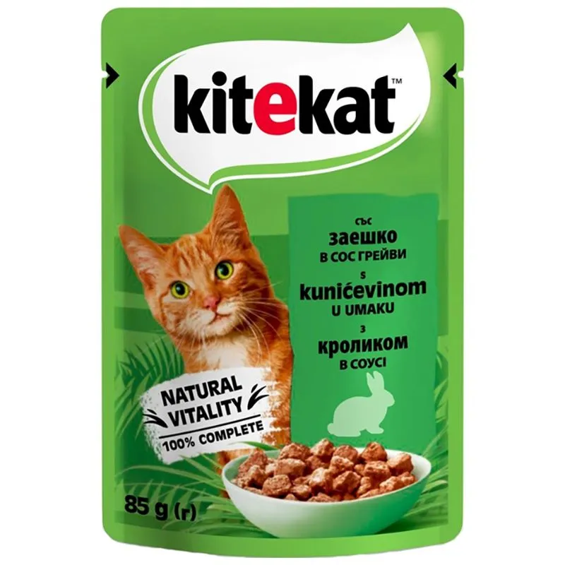 Корм для котов Kitekat, кролик в соусе, 85 г, DF46S купить недорого в Украине, фото 1