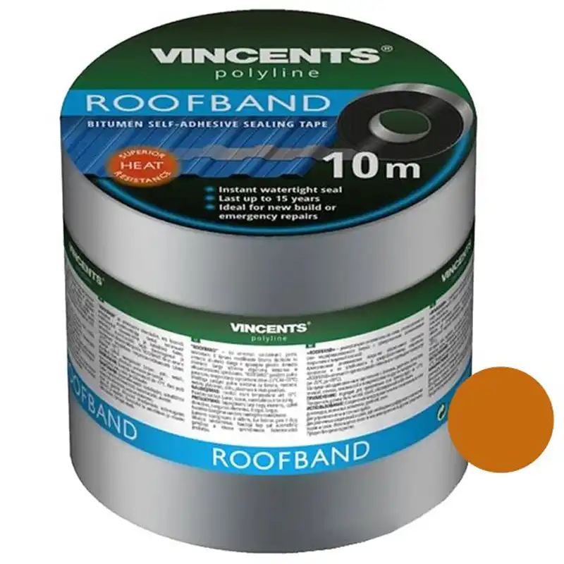 Стрічка ущільнювальна Vincents Roofband, 50 мм x 10 м, коричнева купити недорого в Україні, фото 1