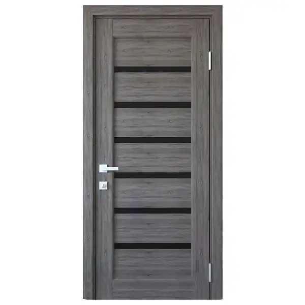 Дверне полотно KFD Bristol, чорне скло, 600x2000 мм, бук графіт купити недорого в Україні, фото 1