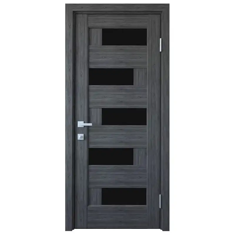 Дверне полотно KFD Palmira, чорне скло, 600x2000 мм, бук графіт купити недорого в Україні, фото 1