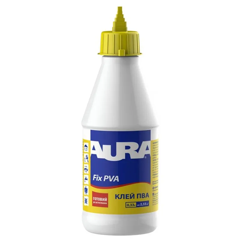 Клей водорозчинний Aura Fix PVA, 0,33 л купити недорого в Україні, фото 1