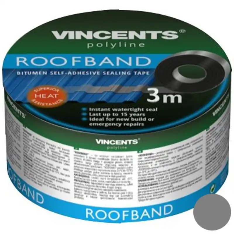 Лента уплотнительная Vincents Roofband, 50x3000 мм, серая купить недорого в Украине, фото 1