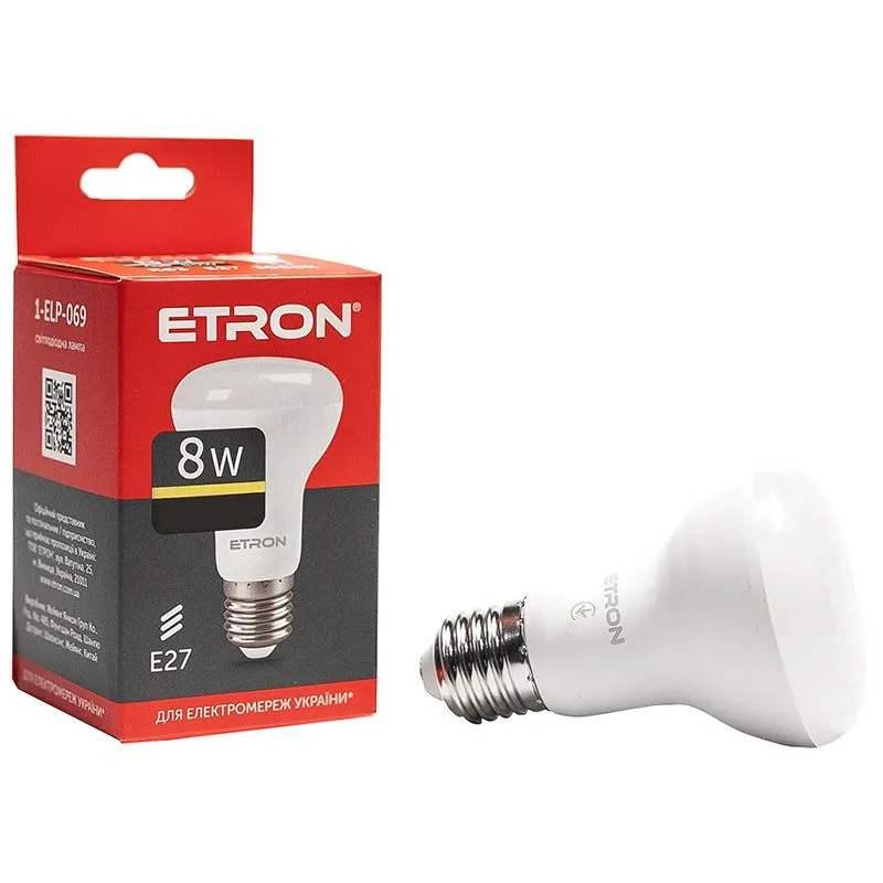 Лампа светодиодная Etron, 8 W, R63, E27, 3000 K, 1-ELP-069 купить недорого в Украине, фото 1