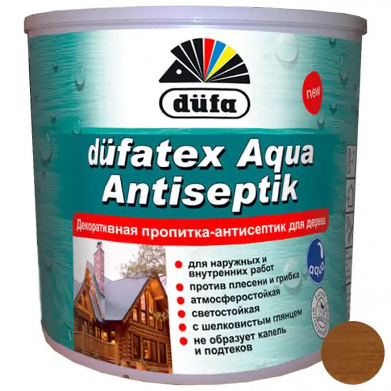 Пропитка-антисептик для дерева Dufa Dufatex Aqua, 2,5 л, дуб купить недорого в Украине, фото 1