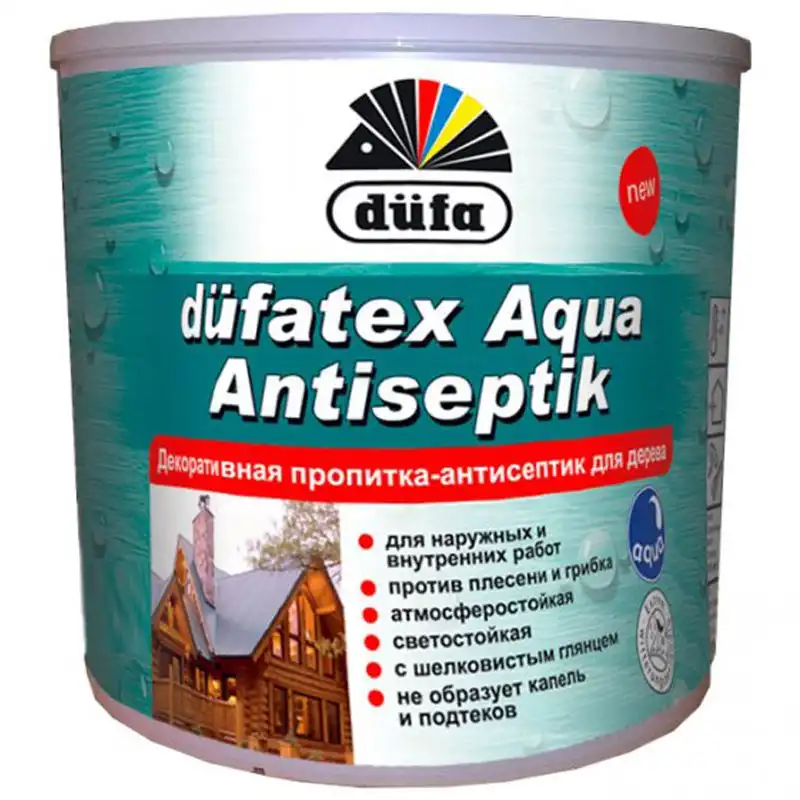 Пропитка-антисептик для дерева Dufa Dufatex Aqua, 2,5 л, бесцветный купить недорого в Украине, фото 1