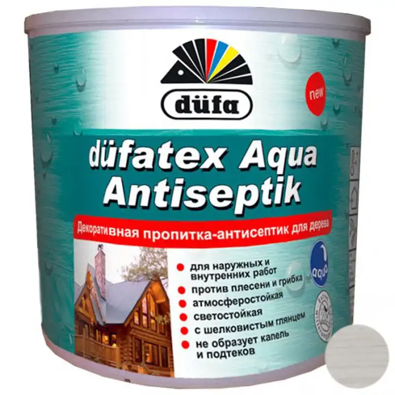 Пропитка-антисептик для дерева Dufa Dufatex Aqua, 2,5 л, береза купить недорого в Украине, фото 1