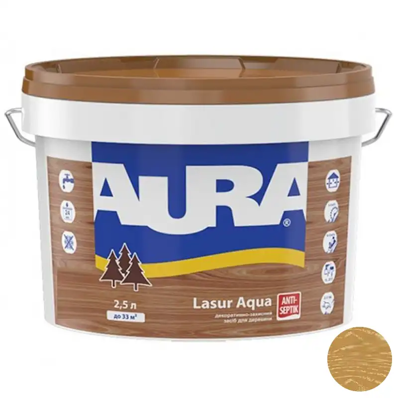 Лазурь акриловая Aura Lasur Aqua, 2,5 л, тик купить недорого в Украине, фото 1