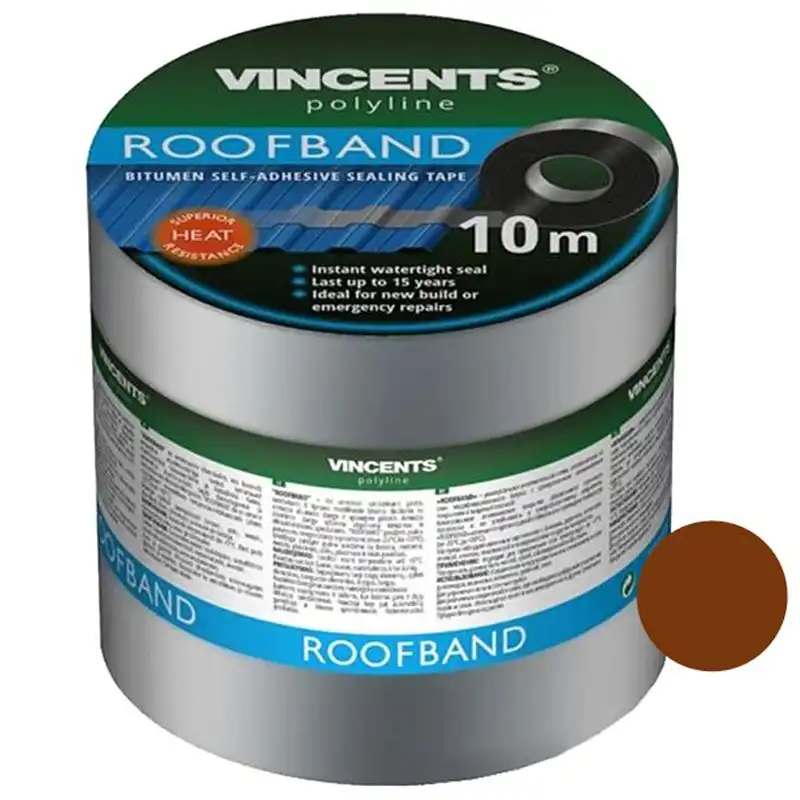 Стрічка ущільнювальна Vincents Roofband, 75 мм x 10 м, теракотовий купити недорого в Україні, фото 1