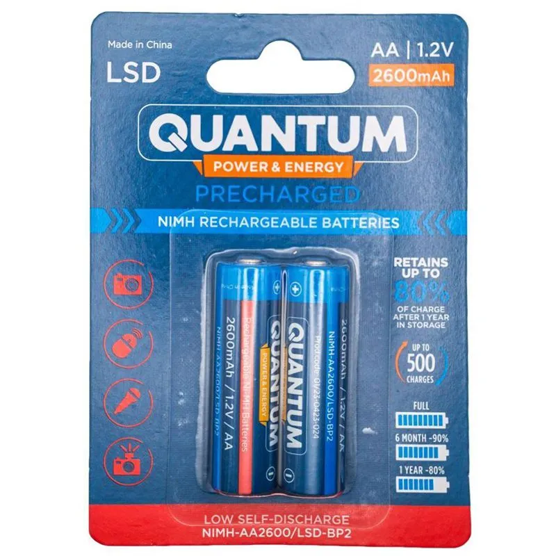 Аккумулятор с низким саморазрядом Quantum Ni-MH, 2600 mAh, 2 шт, NiMH-AA2600/LSD-BP2 купить недорого в Украине, фото 1