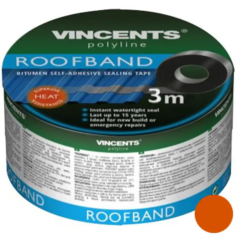 Стрічка ущільнювальна Vincents Roofband, 75x3000 мм, теракотовий купити недорого в Україні, фото 1