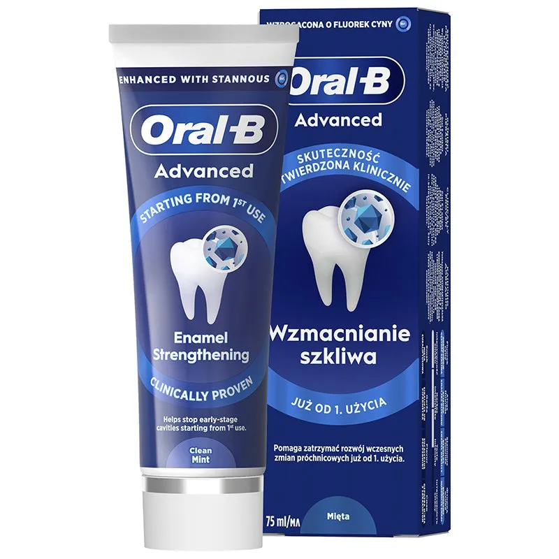 Зубна паста Oral-B Advanced Зміцнення емалі Чиста м’ята, 75 мл купити недорого в Україні, фото 1