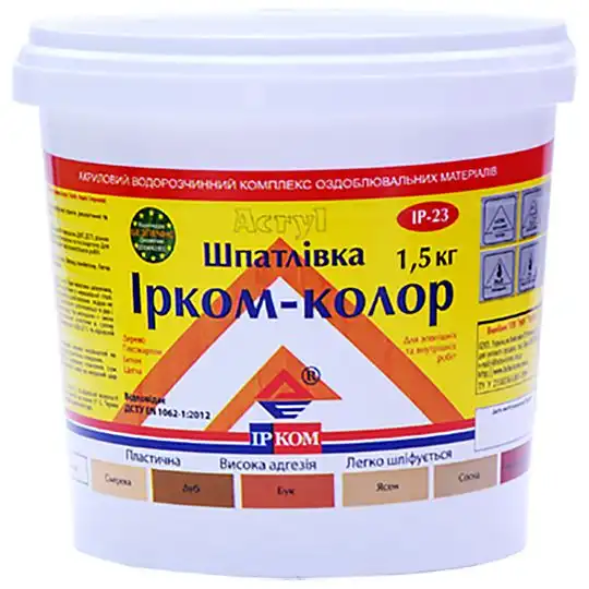 Шпаклевка для дерева Ирком ІР-23, 1,5 кг, ясень купить недорого в Украине, фото 2