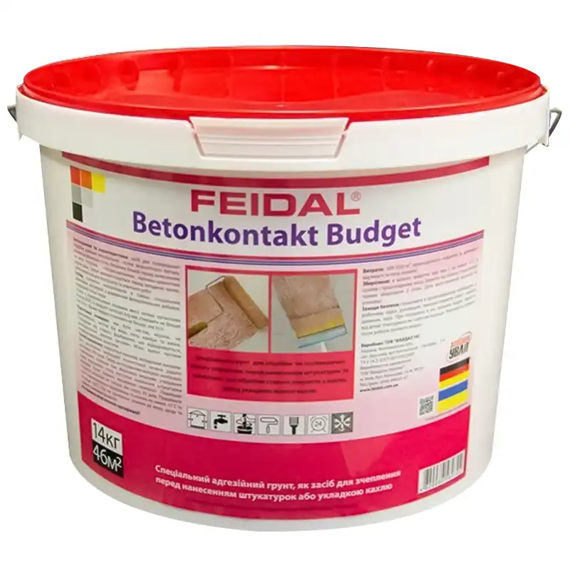 Грунтовка адгезионная Feidal Betonkontakt budget, 14 кг купить недорого в Украине, фото 1