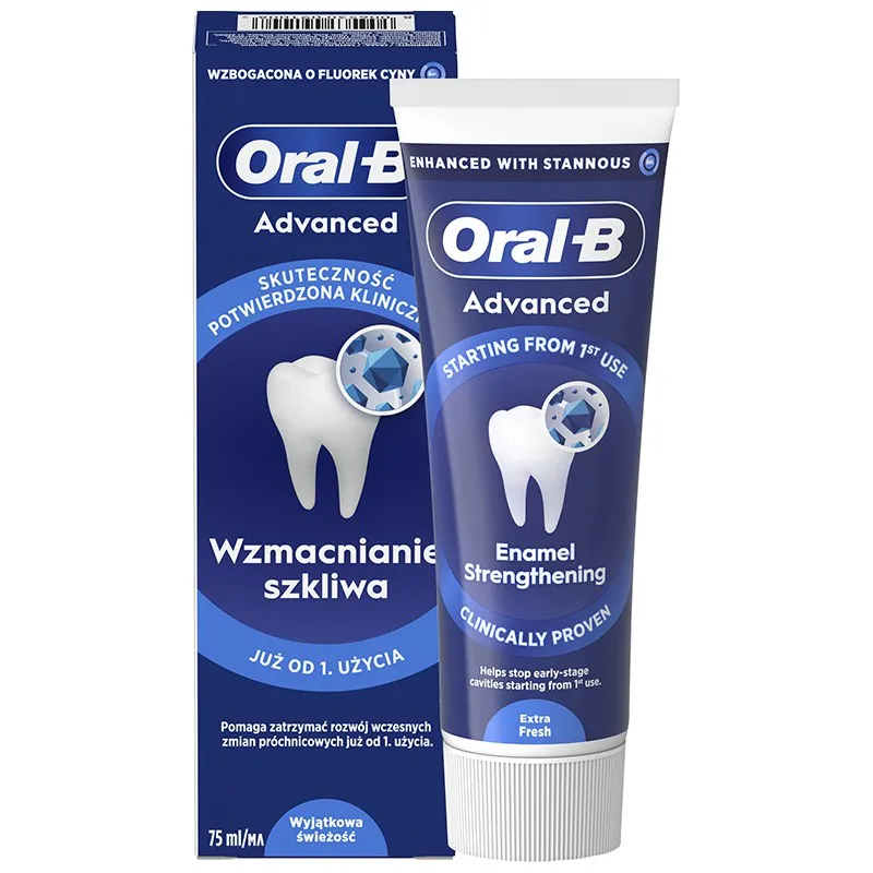 Зубна паста Oral-B Advanced Зміцнення емалі екстра свіжість, 75 мл купити недорого в Україні, фото 1