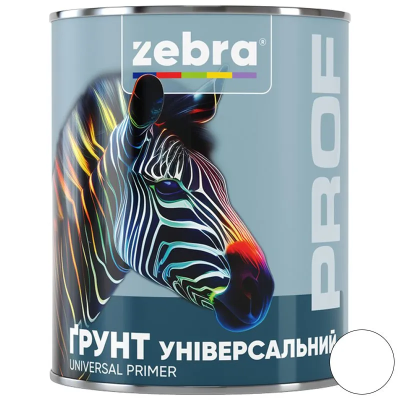 Грунтовка алкидная Zebra PROF 1110 010P, 0,8 кг, белый купить недорого в Украине, фото 1