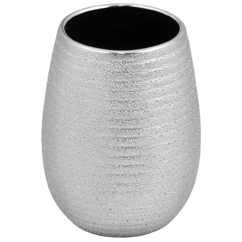 Склянка для зубних щіток Trento Sabbia, кераміка, срібло купити недорого в Україні, фото 1