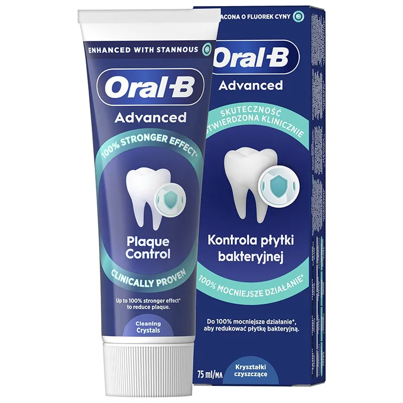 Зубна паста Oral-B Advanced Проти зубного нальоту з очищувальними кристалами, 75 мл купити недорого в Україні, фото 1