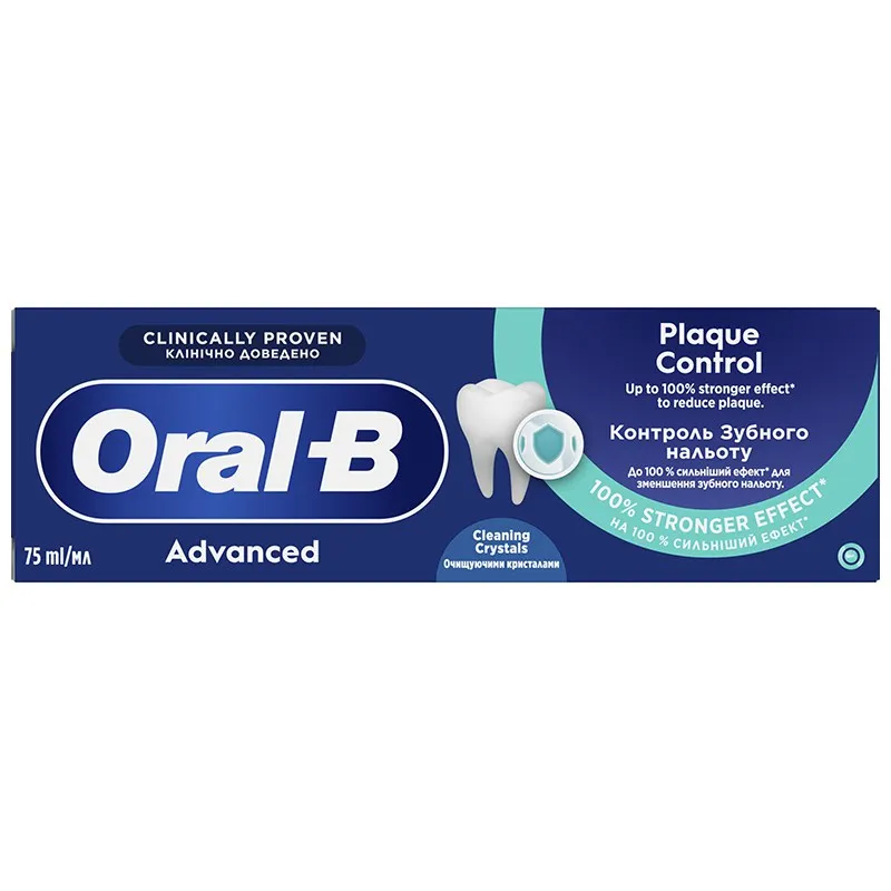 Зубна паста Oral-B Advanced Проти зубного нальоту з очищувальними кристалами, 75 мл купити недорого в Україні, фото 2