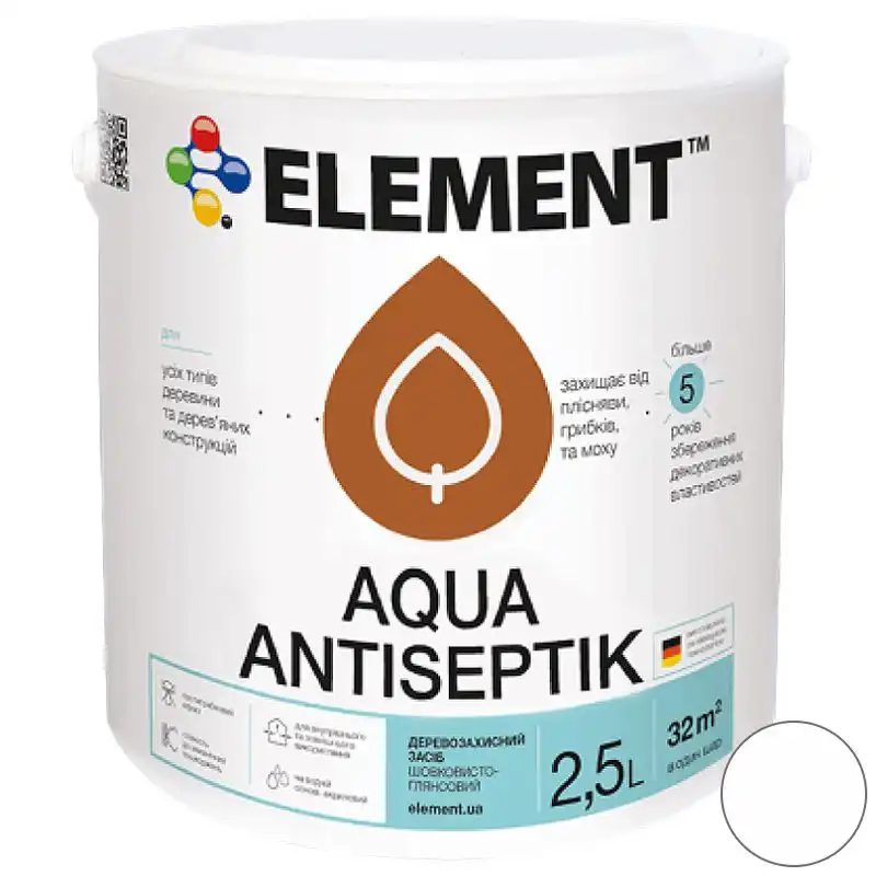 Антисептик Element Aqua, 2,5 л, белый купить недорого в Украине, фото 1
