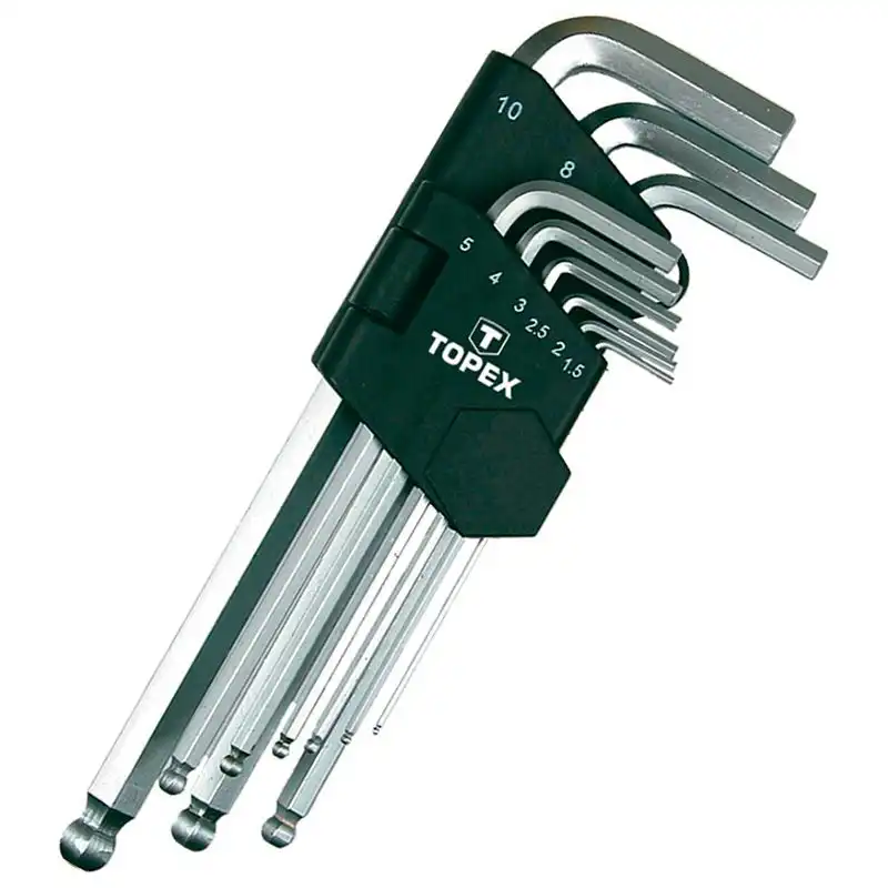 Ключі шестигранні Topex HEX, 1,5-10 мм, 9 шт., 35D957 купити недорого в Україні, фото 1