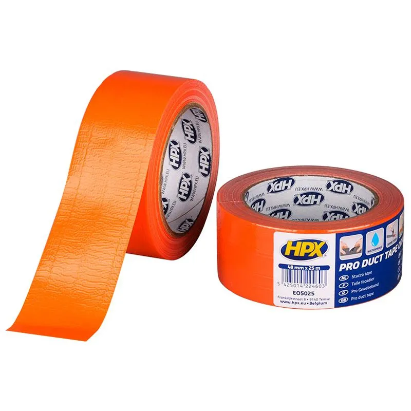 Лента армированная HPX Duct Tape, 48 мм x 25 м, оранжевый, EO25PZ купить недорого в Украине, фото 1
