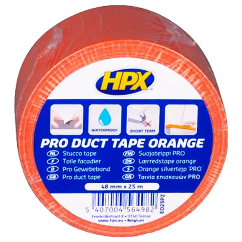 Лента армированная HPX Duct Tape, 48 мм x 25 м, оранжевый, EO25PZ купить недорого в Украине, фото 2