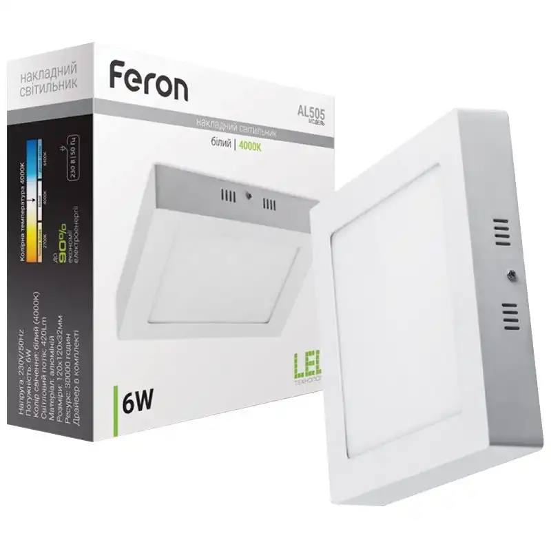 Світильник світлодіодний накладний Feron AL505, 6 Вт, 4000 К, 6662 купити недорого в Україні, фото 2