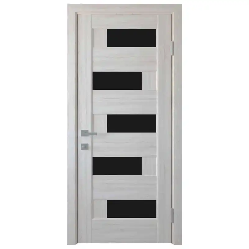 Дверне полотно KFD Palmira, чорне скло, 600x2000 мм, бук шале купити недорого в Україні, фото 1