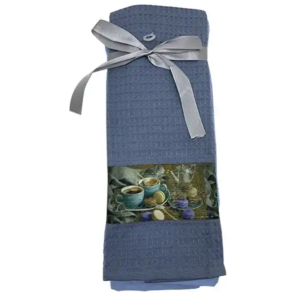 Набор полотенец Aisha Home Textile 400 г/кв.м, махровое 40x70 см + вафельное 3D 40x60 см купить недорого в Украине, фото 1