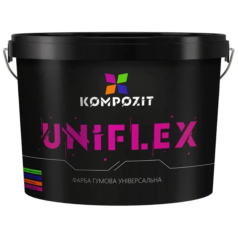 Краска резиновая Kompozit Uniflex, база C, 0,9 кг купить недорого в Украине, фото 1