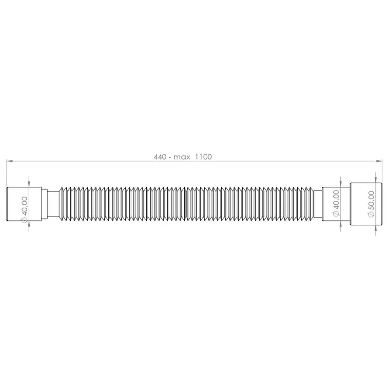 Гофра-труба для сифона Vidan F40-45 1100, ДУ 40/50, L 44-110 см, 000057212 купить недорого в Украине, фото 2