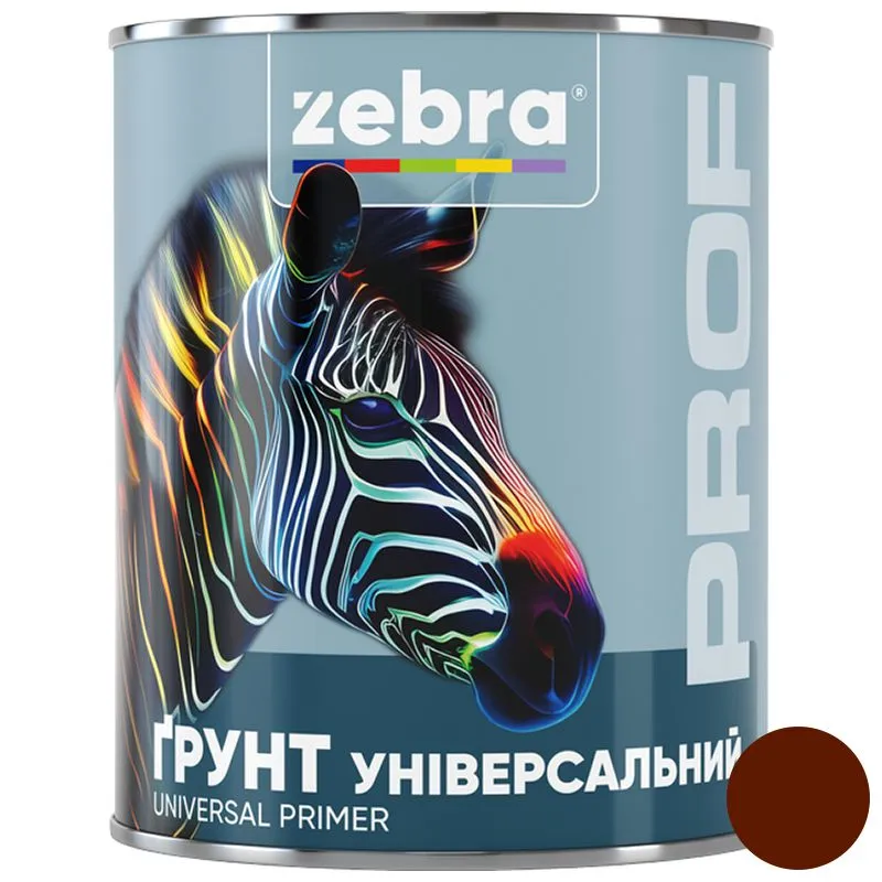 Ґрунтовка алкідна Zebra PROF 1187 087P, 0,8 кг, червоно-коричневий купити недорого в Україні, фото 1