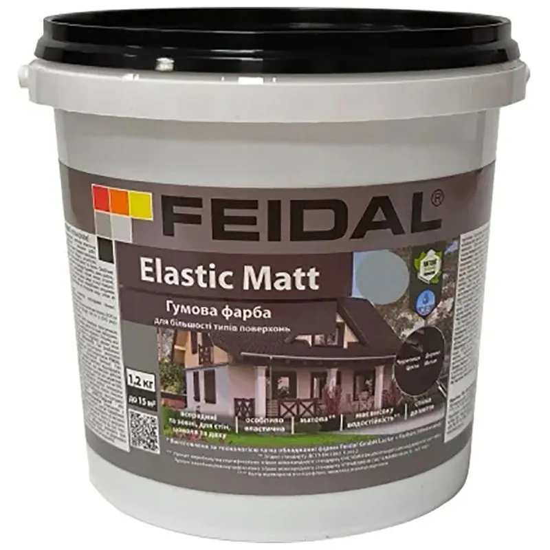 Резиновая краска Feidal Elastic Matt, белый, 1,2 кг купить недорого в Украине, фото 1