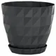 Горщик для квітів Serinova Crystal, 10,5х10,5 см, антрацит, KRT101102 купити недорого в Україні, фото 1