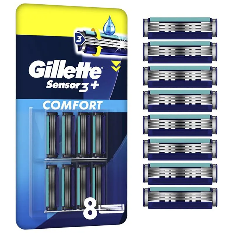 Змінні касети для гоління Gillette Sensor 3+, 8 шт, 8700216873727 купити недорого в Україні, фото 2