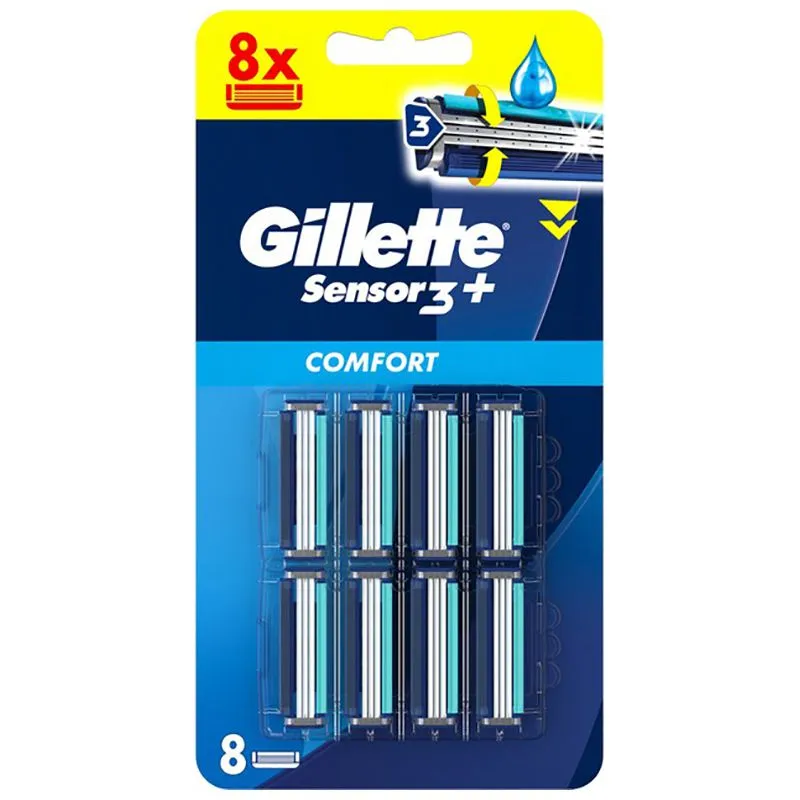Змінні касети для гоління Gillette Sensor 3+, 8 шт, 8700216873727 купити недорого в Україні, фото 1