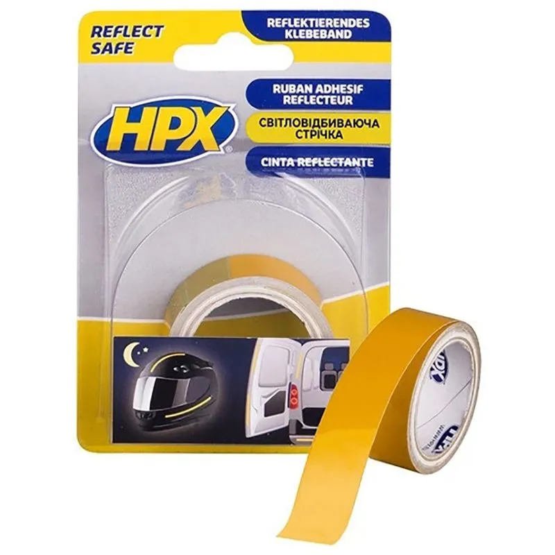 Стрічка світловідбиваюча HPX, 19 мм х 1,5 м, жовтий, ZC11 купити недорого в Україні, фото 1