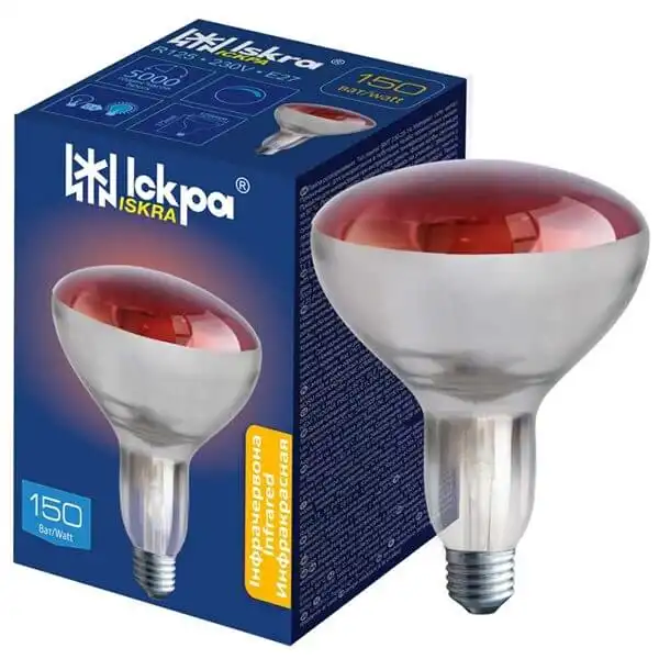 Лампа інфрачервона Іскра ІКЗК R125, 150W, Е27 купити недорого в Україні, фото 1
