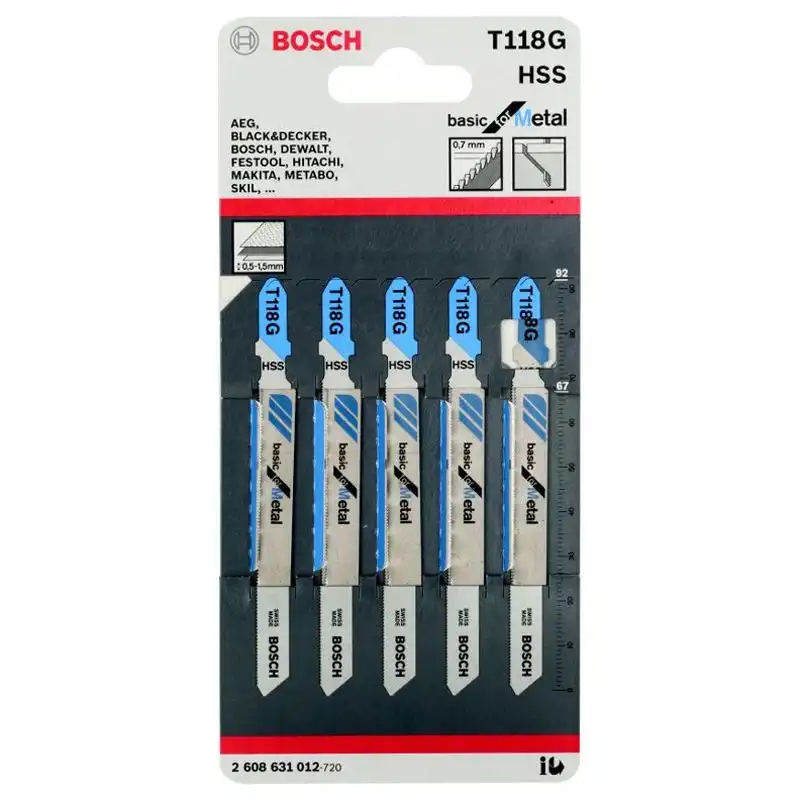 Пилка для лобзика Bosch Т118G, 5 шт., 608631012 купити недорого в Україні, фото 1