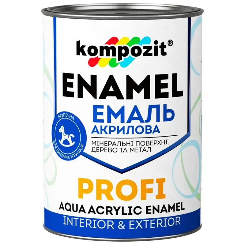 Эмаль акриловая Kompozit Profi, 0,7 л, шелковисто-матовая, прозрачная купить недорого в Украине, фото 1