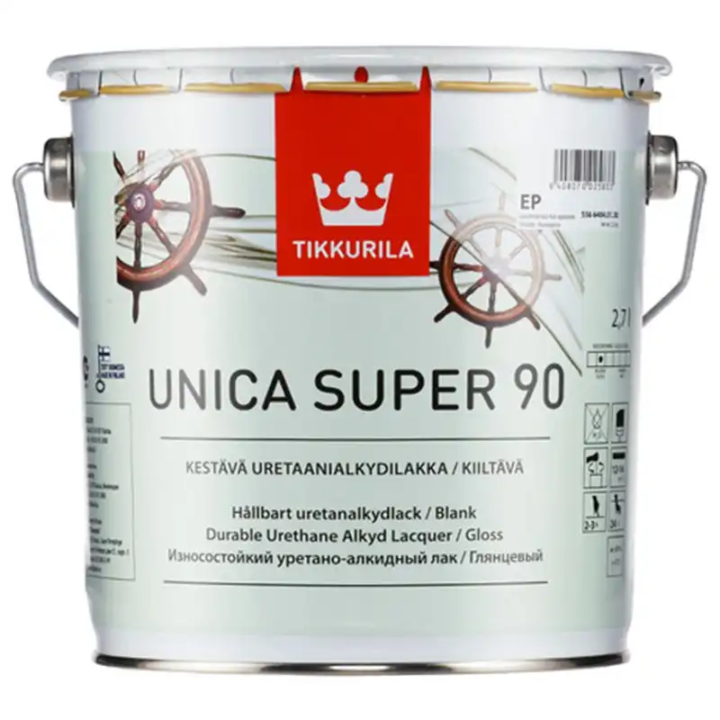 Лак Tikkurila Unica Super, 2,7 л, глянцевый купить недорого в Украине, фото 1