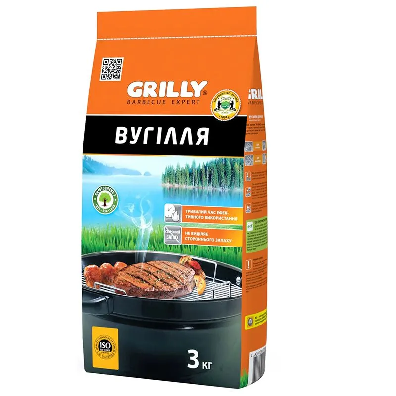 Вугілля деревне Grilly, 3 кг купити недорого в Україні, фото 1