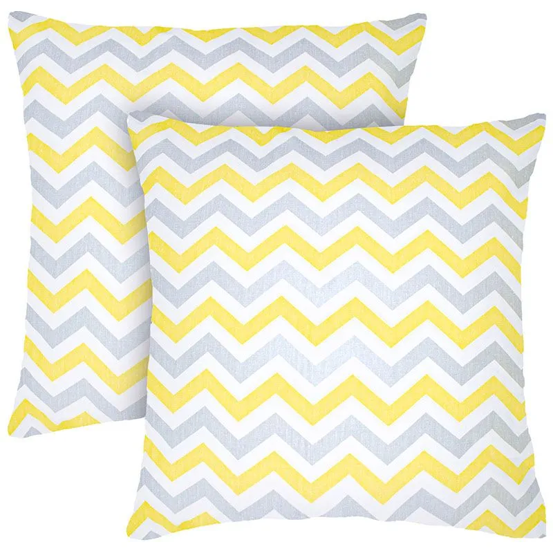 Наволочка Home Line Зиг-заг, 70х70 см, 2 шт, серо-желтый, 183281 купить недорого в Украине, фото 1