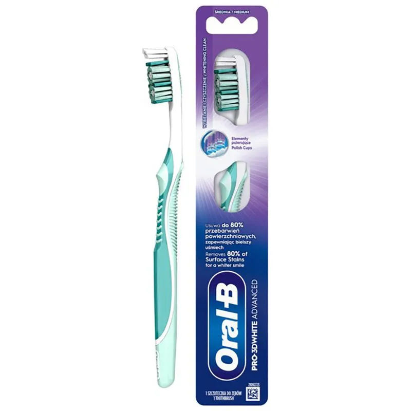 Зубная щетка Oral-B Pro-3D White, 1 шт, 8700216476324 купить недорого в Украине, фото 1