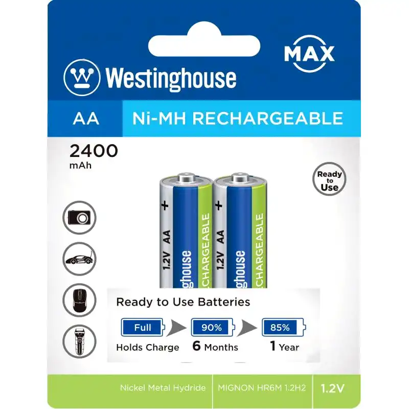 Акумулятори Westinghouse Ni-Mh, 2400 Max, АА/R6, 2 шт., NH-AA2400ARBP2-Max, фото 16407 Акумулятори Westinghouse Ni-Mh, 2400 Max, АА/R6, 2 шт., NH-AA2400ARBP2-Max купити недорого в Україні, фото 16407