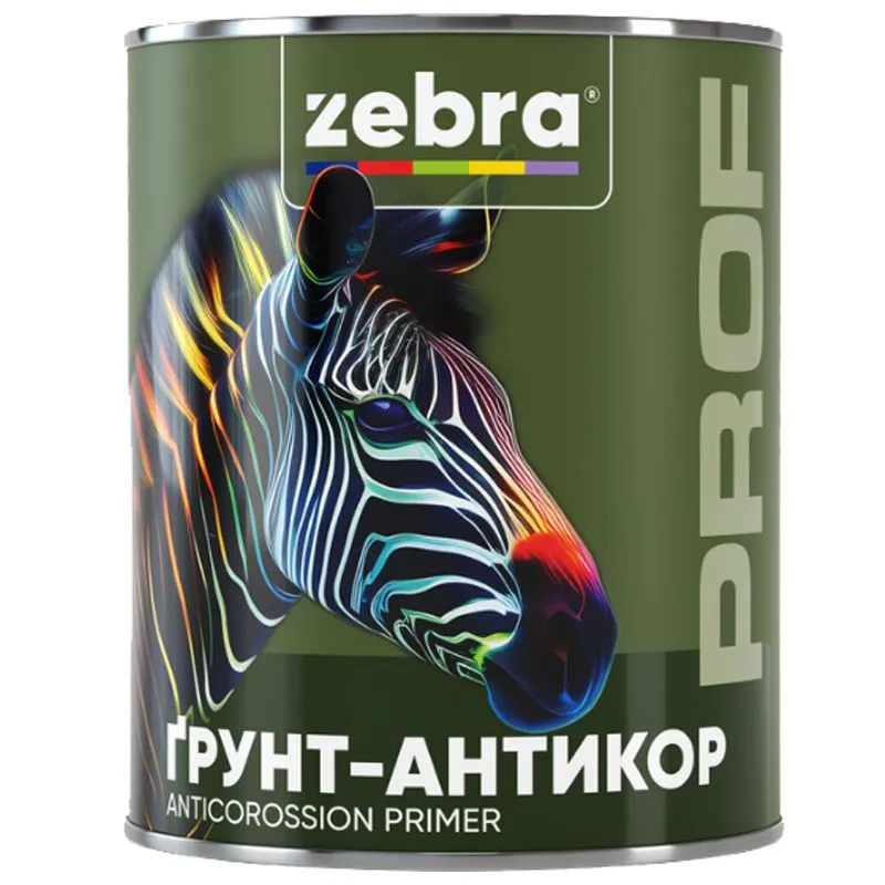 Грунт-антикор Zebra Prof, 12 кг, 117 017P, серый купить недорого в Украине, фото 1