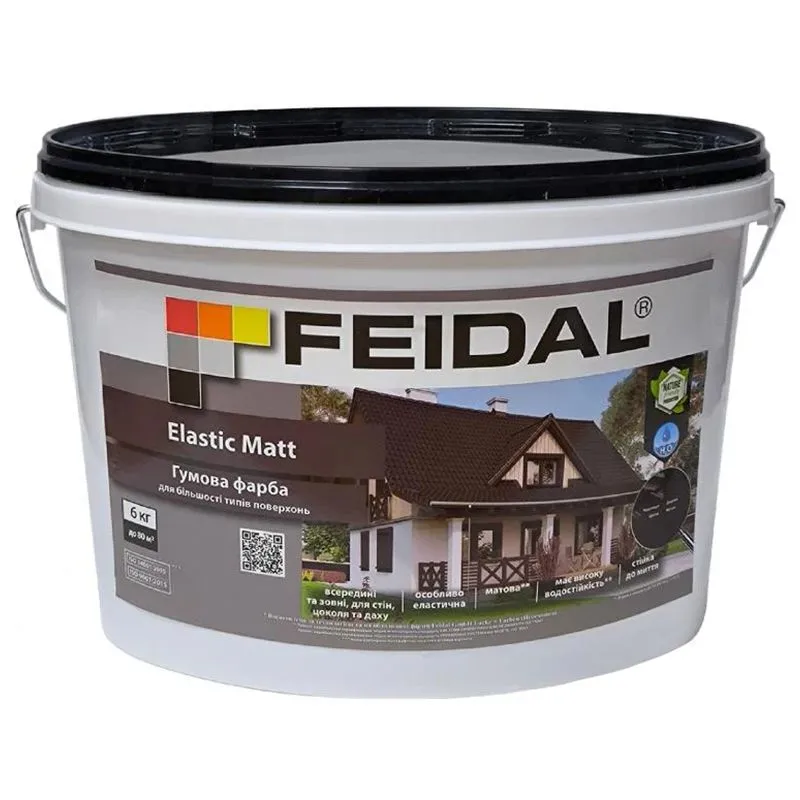 Фарба гумова Feidal Elastic Matt, безбарвна, 6 кг купити недорого в Україні, фото 1